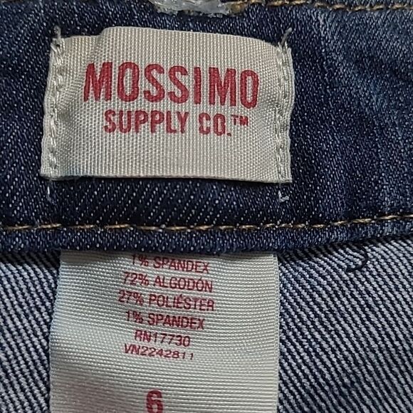 6 LIKE NEW STRETCH DENIM A LINE FULL ACADEMIA BUTTON FLY SKIRT MOSSIMO MEDIUM - Picture 5 of 7